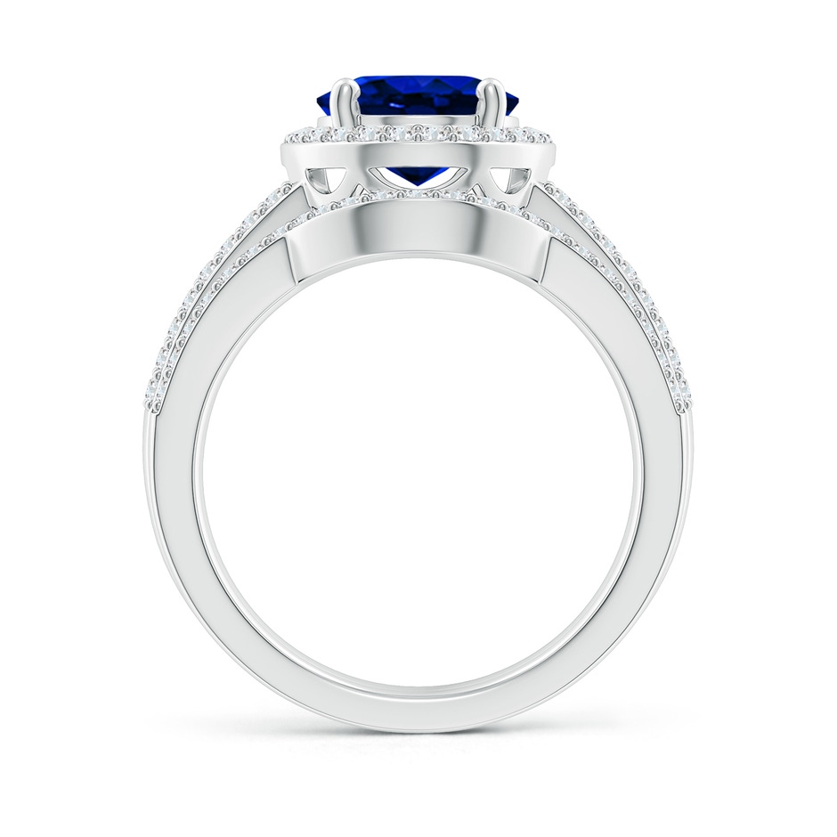 10x8mm AAAA Sapphire and Diamond Split Shank Bridal Set in P950 Platinum product image