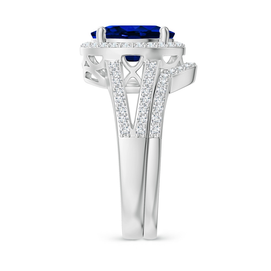 10x8mm AAAA Sapphire and Diamond Split Shank Bridal Set in P950 Platinum product image