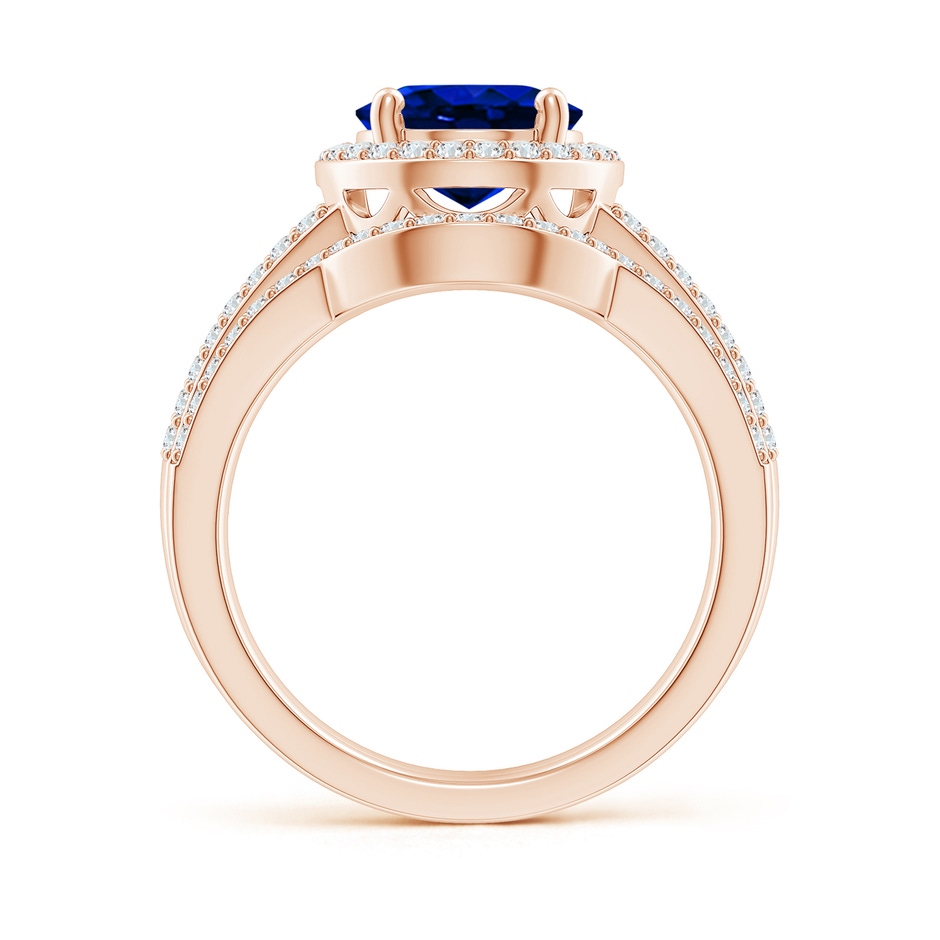 10x8mm AAAA Sapphire and Diamond Split Shank Bridal Set in Rose Gold product image