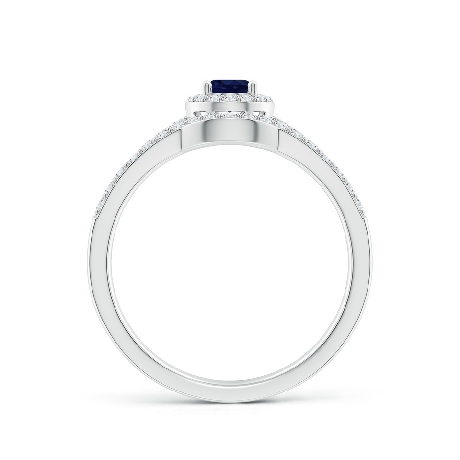 6x4mm A Sapphire and Diamond Split Shank Bridal Set in White Gold product image
