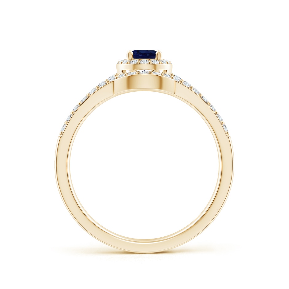 6x4mm A Sapphire and Diamond Split Shank Bridal Set in Yellow Gold product image
