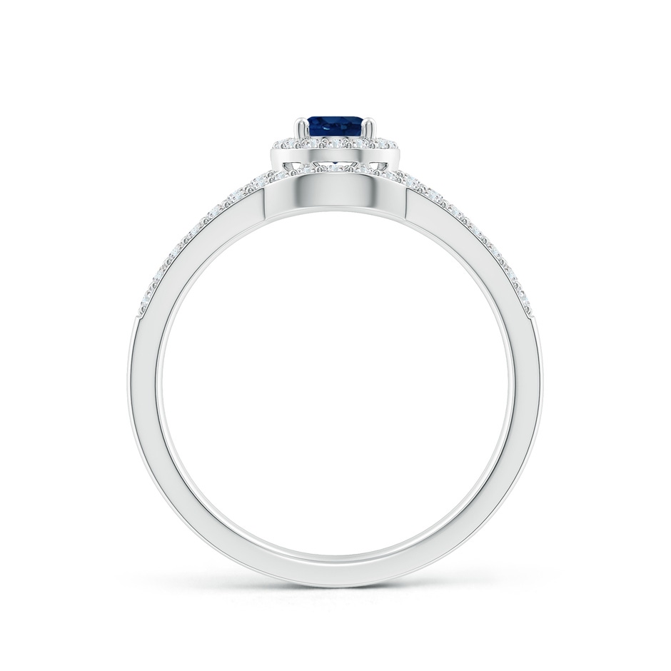 6x4mm AA Sapphire and Diamond Split Shank Bridal Set in White Gold product image