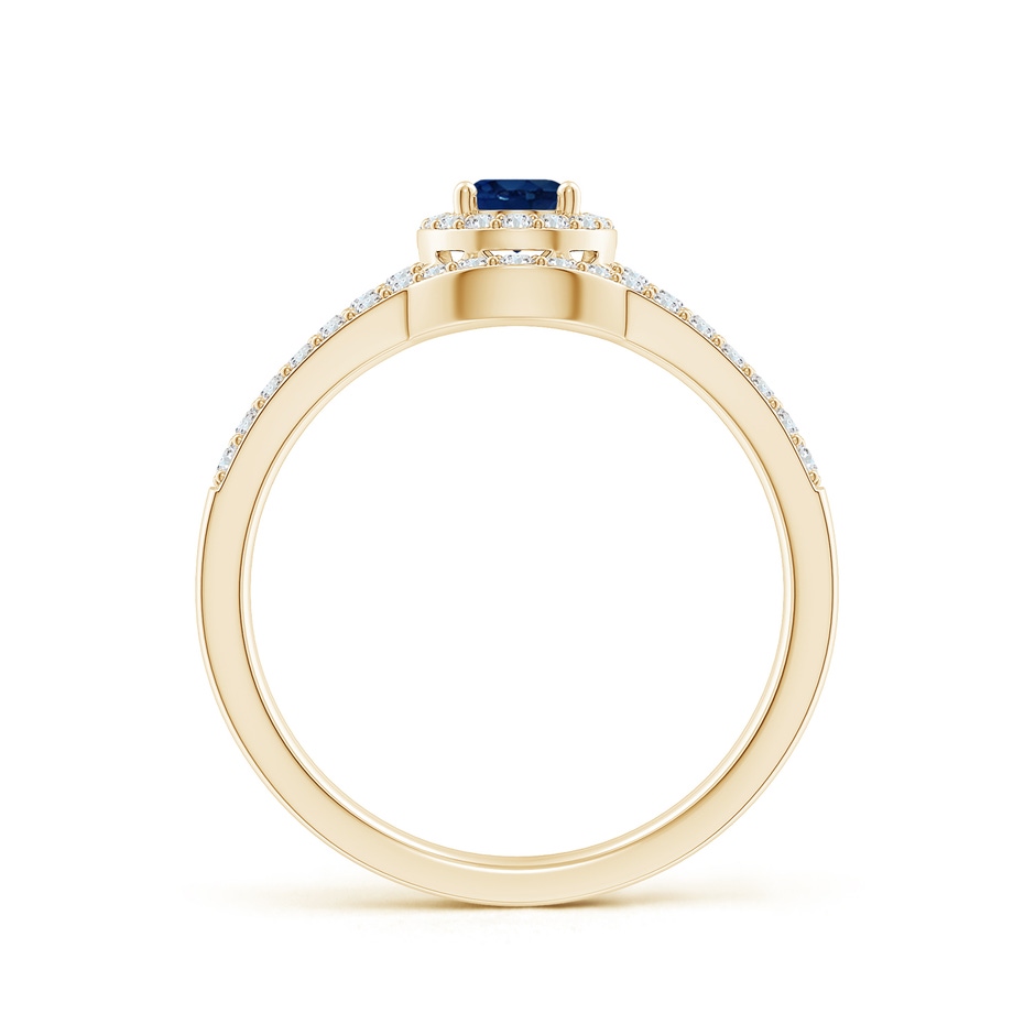 6x4mm AA Sapphire and Diamond Split Shank Bridal Set in Yellow Gold product image