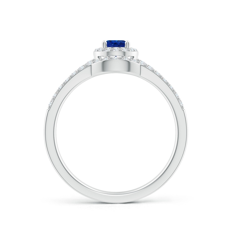 6x4mm AAA Sapphire and Diamond Split Shank Bridal Set in P950 Platinum product image