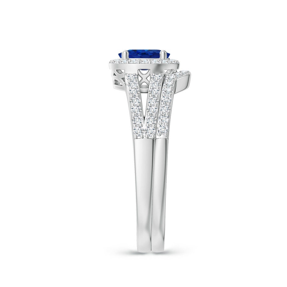 6x4mm AAA Sapphire and Diamond Split Shank Bridal Set in P950 Platinum product image