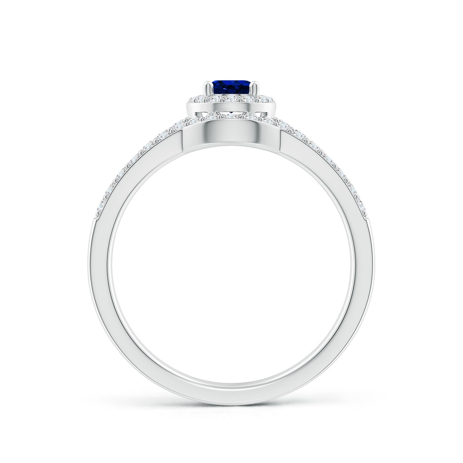6x4mm AAAA Sapphire and Diamond Split Shank Bridal Set in P950 Platinum product image