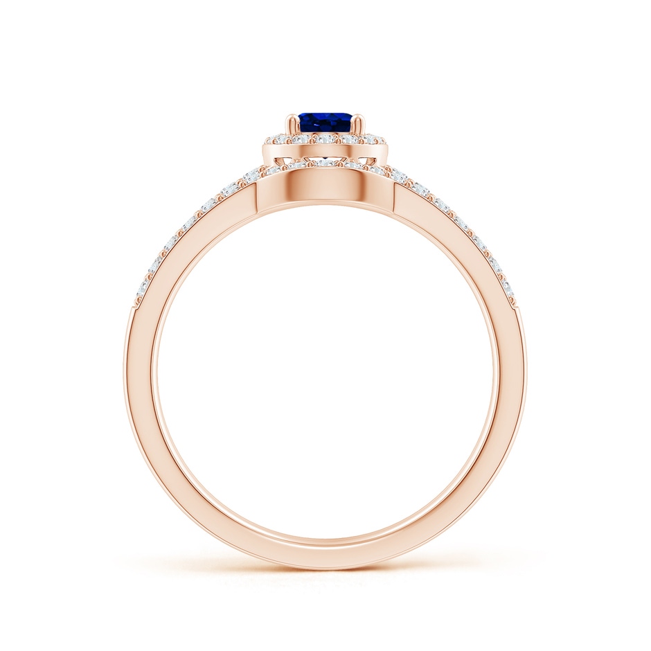 6x4mm AAAA Sapphire and Diamond Split Shank Bridal Set in Rose Gold product image