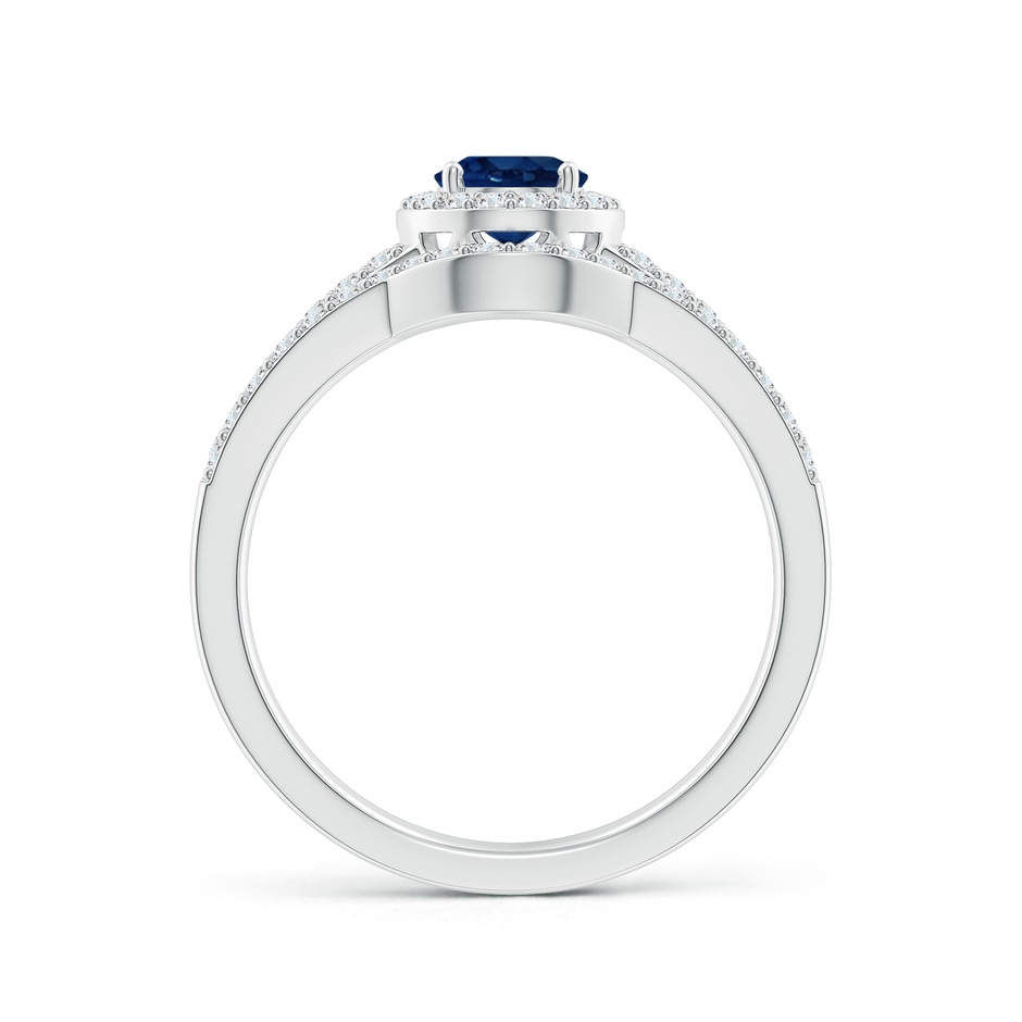7x5mm AA Sapphire and Diamond Split Shank Bridal Set in P950 Platinum product image