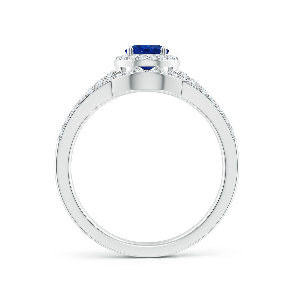 7x5mm AAA Sapphire and Diamond Split Shank Bridal Set in P950 Platinum product image