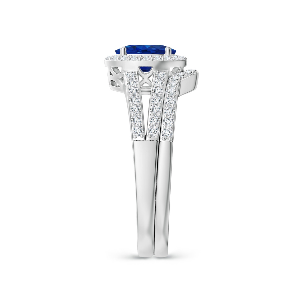 7x5mm AAA Sapphire and Diamond Split Shank Bridal Set in P950 Platinum product image