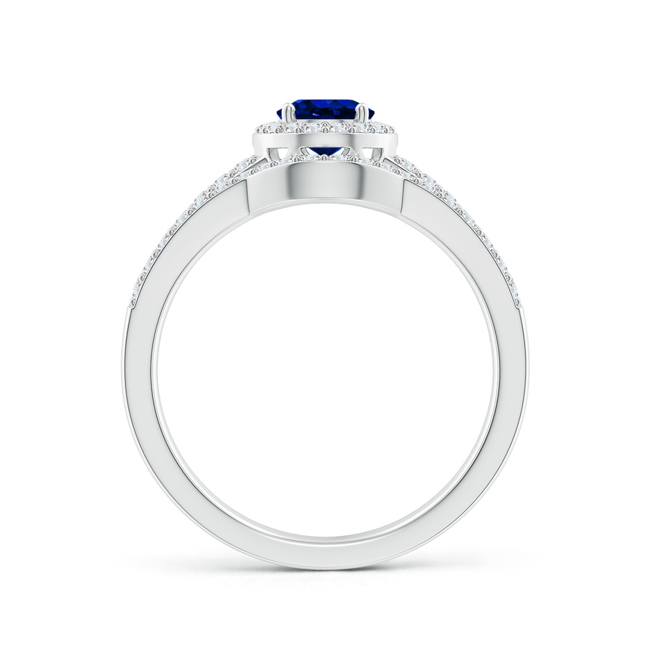 7x5mm AAAA Sapphire and Diamond Split Shank Bridal Set in P950 Platinum product image