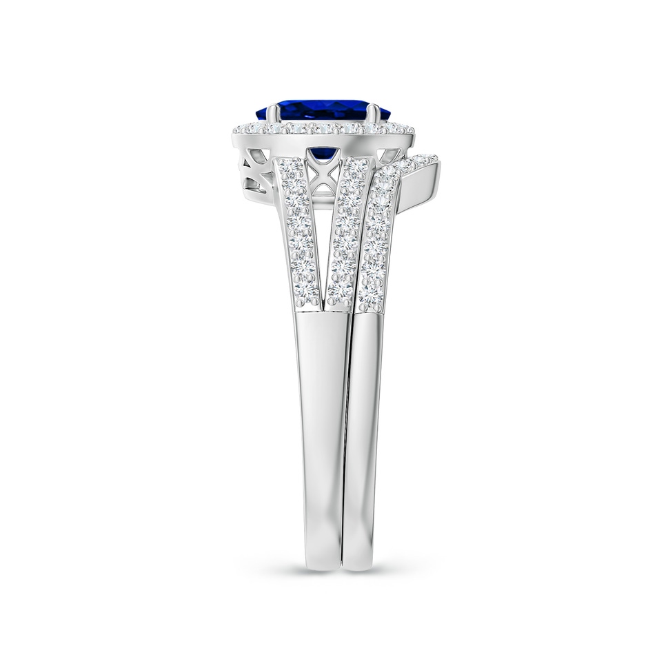7x5mm AAAA Sapphire and Diamond Split Shank Bridal Set in P950 Platinum product image