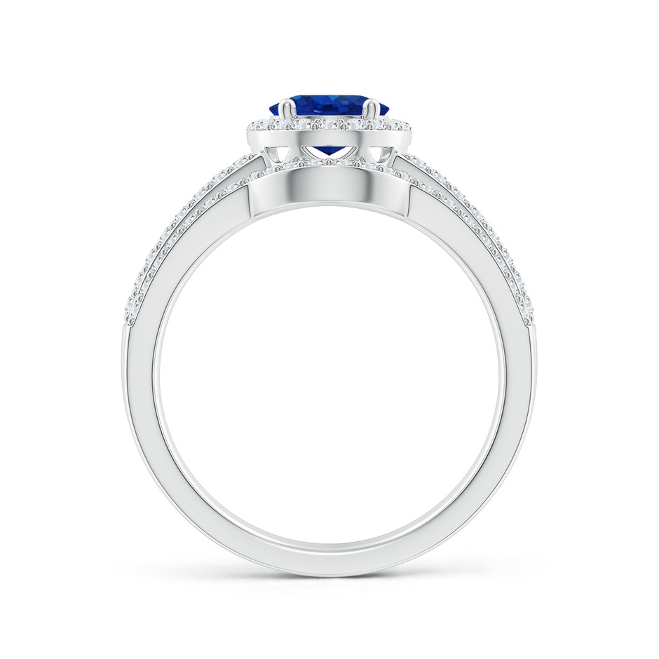 8x6mm AAA Sapphire and Diamond Split Shank Bridal Set in P950 Platinum product image