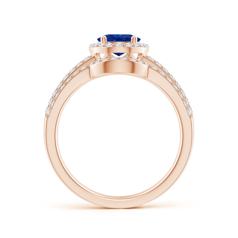 8x6mm AAA Sapphire and Diamond Split Shank Bridal Set in Rose Gold product image