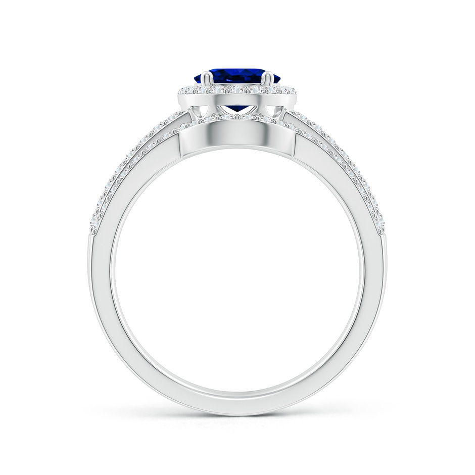 8x6mm AAAA Sapphire and Diamond Split Shank Bridal Set in P950 Platinum product image