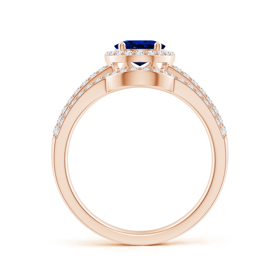 8x6mm AAAA Sapphire and Diamond Split Shank Bridal Set in Rose Gold product image