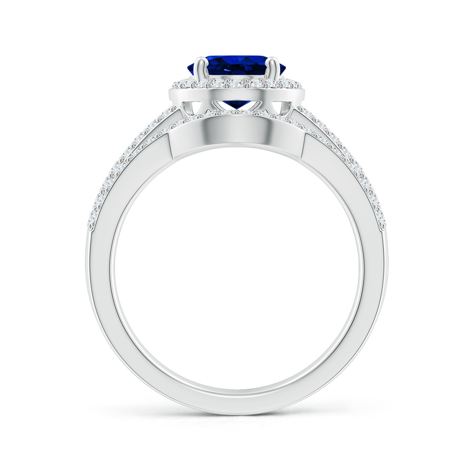 9x7mm AAAA Sapphire and Diamond Split Shank Bridal Set in P950 Platinum product image