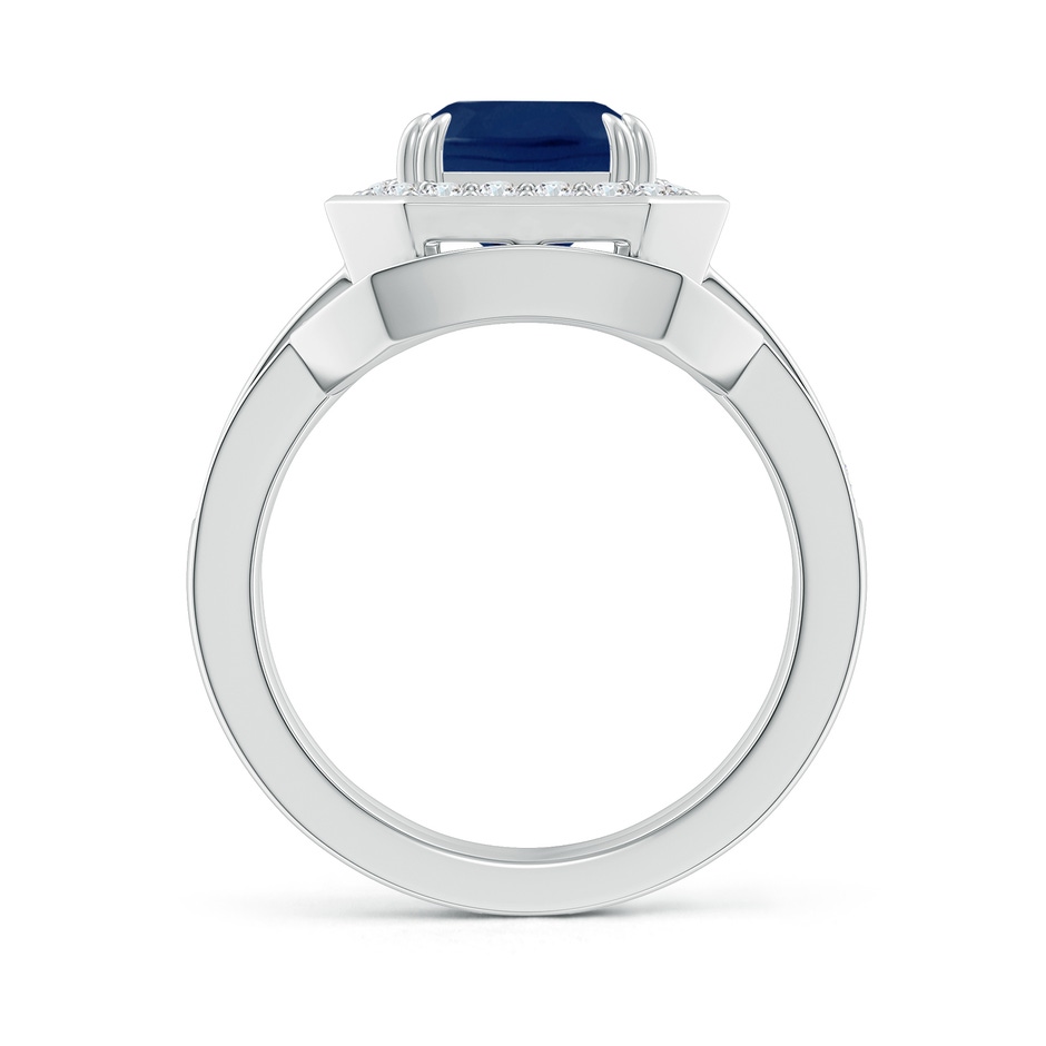 10x8mm A Emerald-Cut Sapphire Bridal Set with Diamond Accents in 18K White Gold side 199