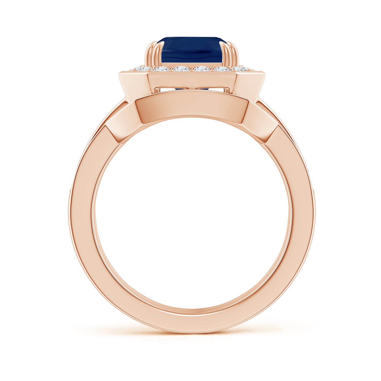 A - Blue Sapphire / 4.14 CT / 14 KT Rose Gold