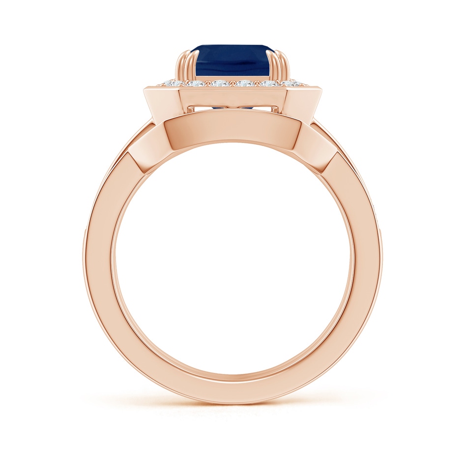 10x8mm A Emerald-Cut Sapphire Bridal Set with Diamond Accents in Rose Gold side 199