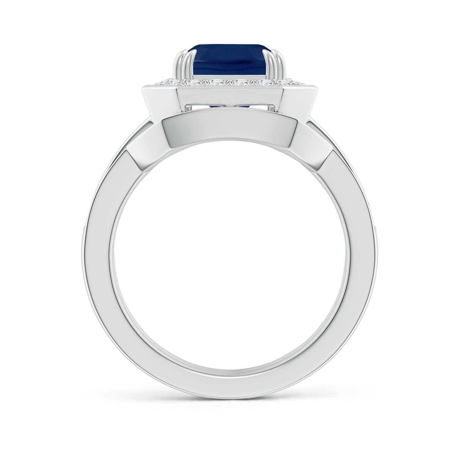 A - Blue Sapphire / 4.14 CT / 14 KT White Gold