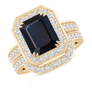 Emerald Cut A Blue Sapphire