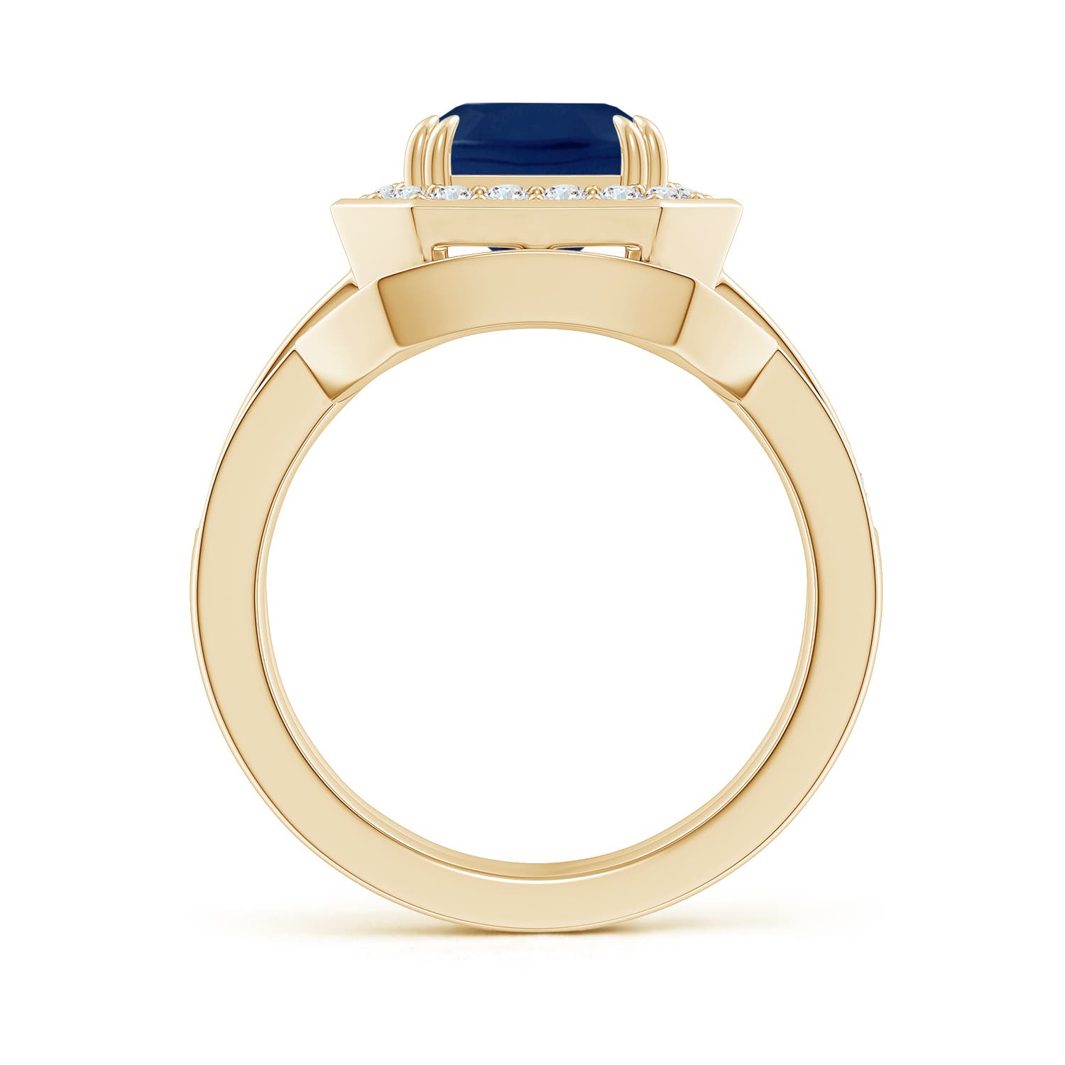 A - Blue Sapphire / 4.14 CT / 14 KT Yellow Gold