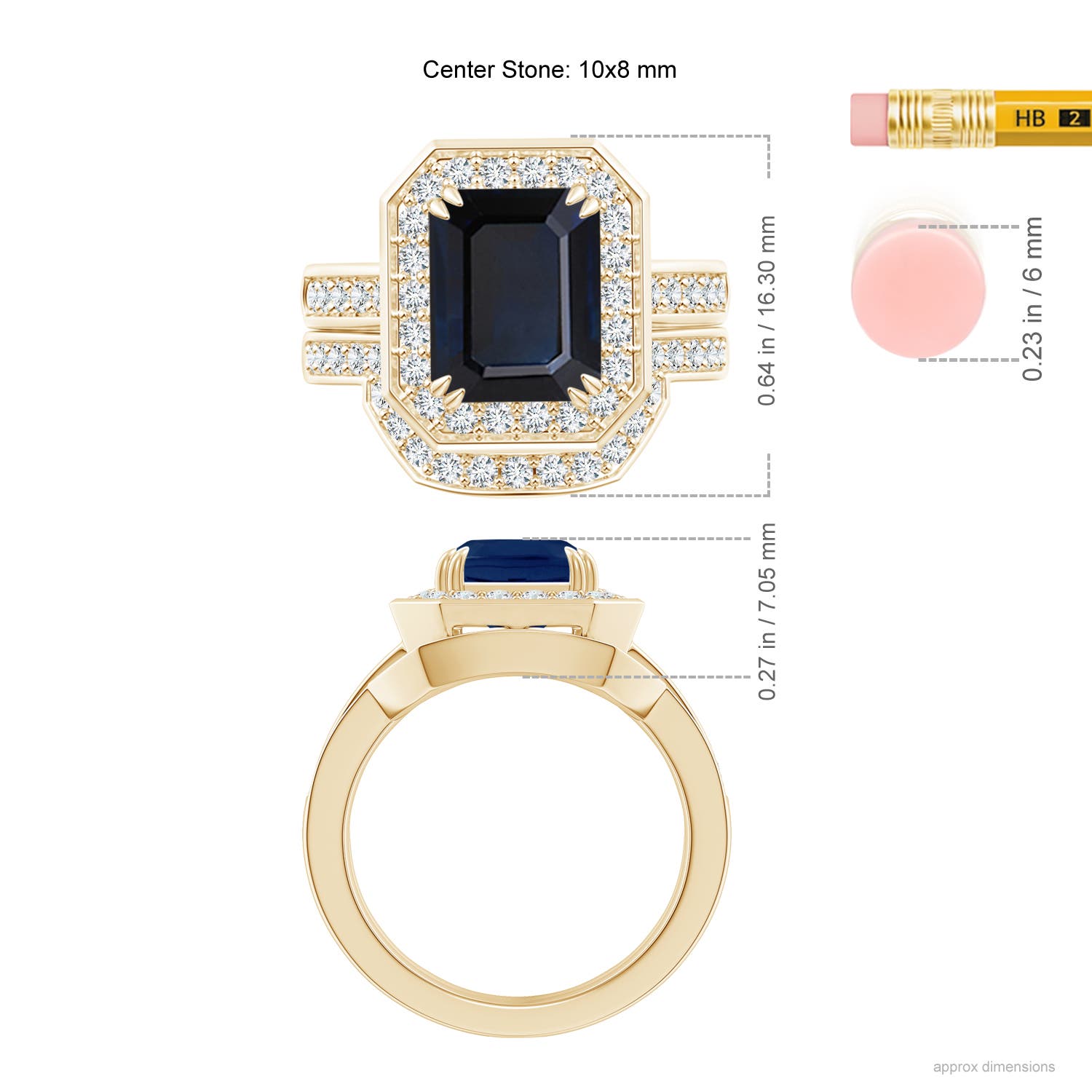 A - Blue Sapphire / 4.14 CT / 14 KT Yellow Gold