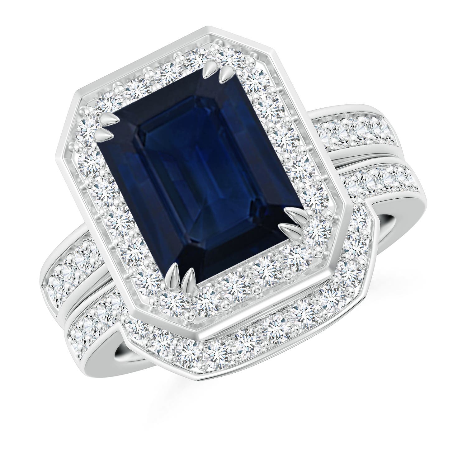 AA - Blue Sapphire / 4.14 CT / 14 KT White Gold