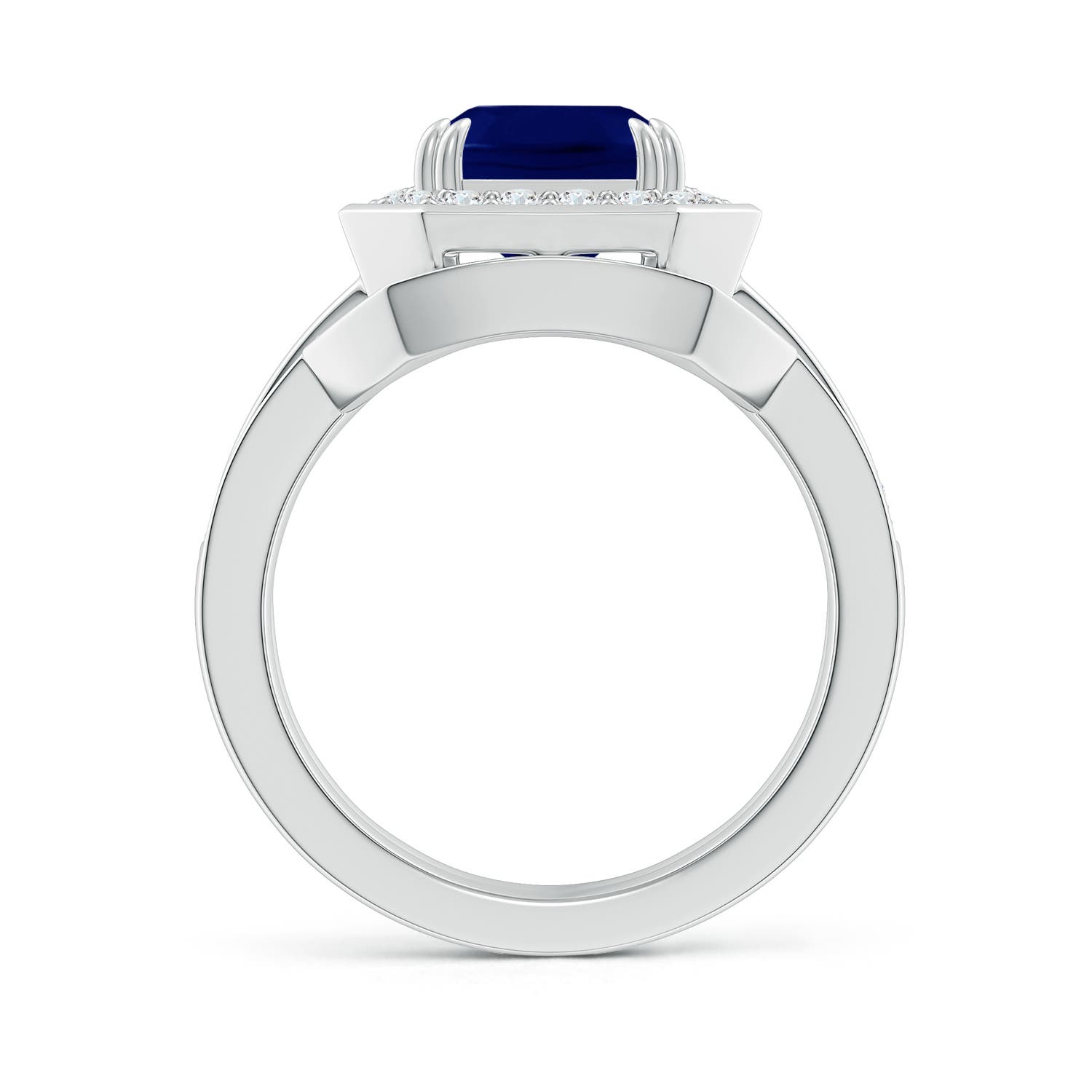 AA - Blue Sapphire / 4.14 CT / 14 KT White Gold