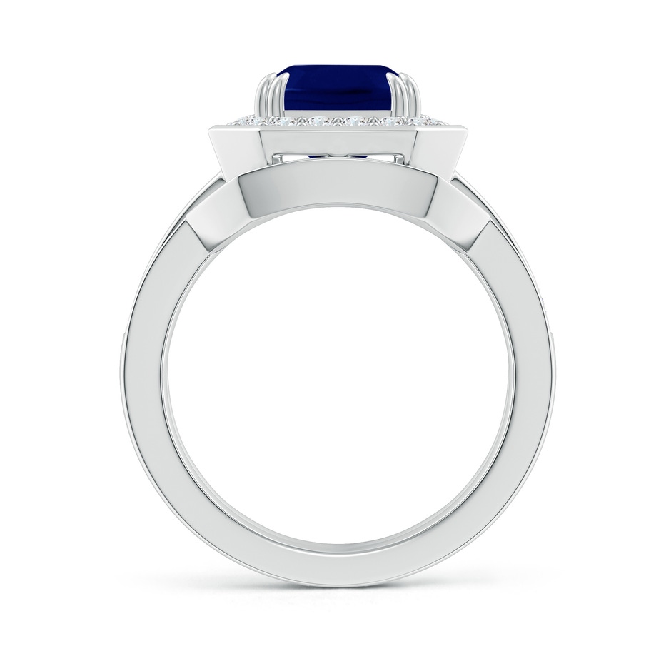 10x8mm AA Emerald-Cut Sapphire Bridal Set with Diamond Accents in White Gold side 199