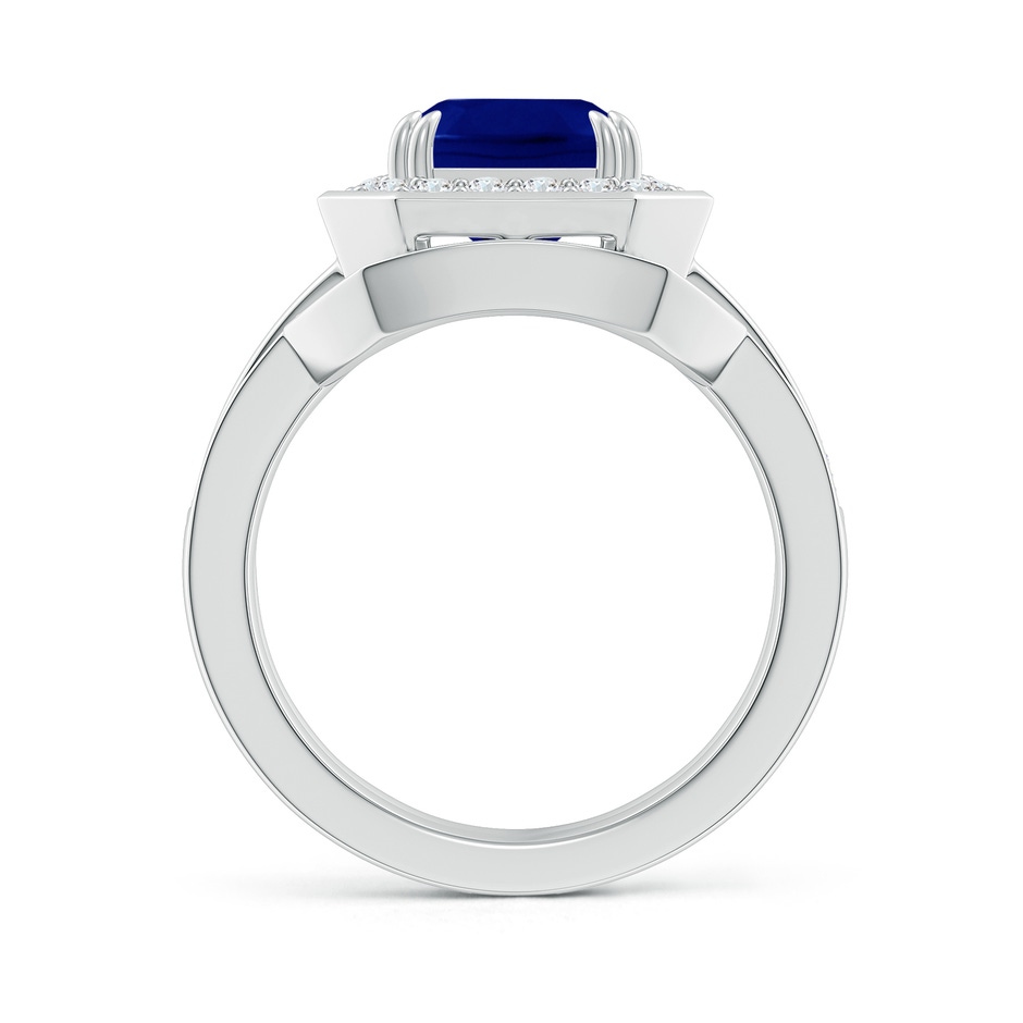 10x8mm AAA Emerald-Cut Sapphire Bridal Set with Diamond Accents in P950 Platinum side 199