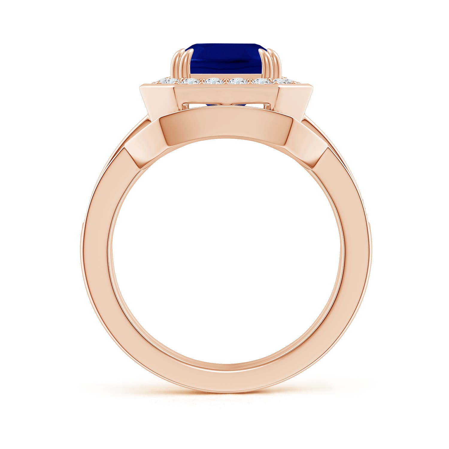 AAA - Blue Sapphire / 4.14 CT / 14 KT Rose Gold