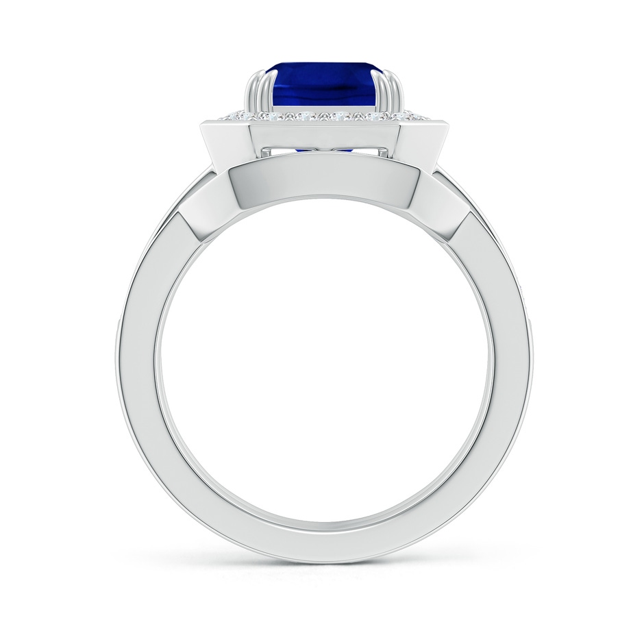 10x8mm AAAA Emerald-Cut Sapphire Bridal Set with Diamond Accents in White Gold side 199