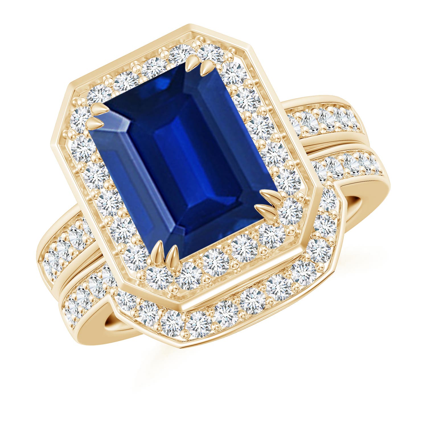 AAAA - Blue Sapphire / 4.14 CT / 14 KT Yellow Gold