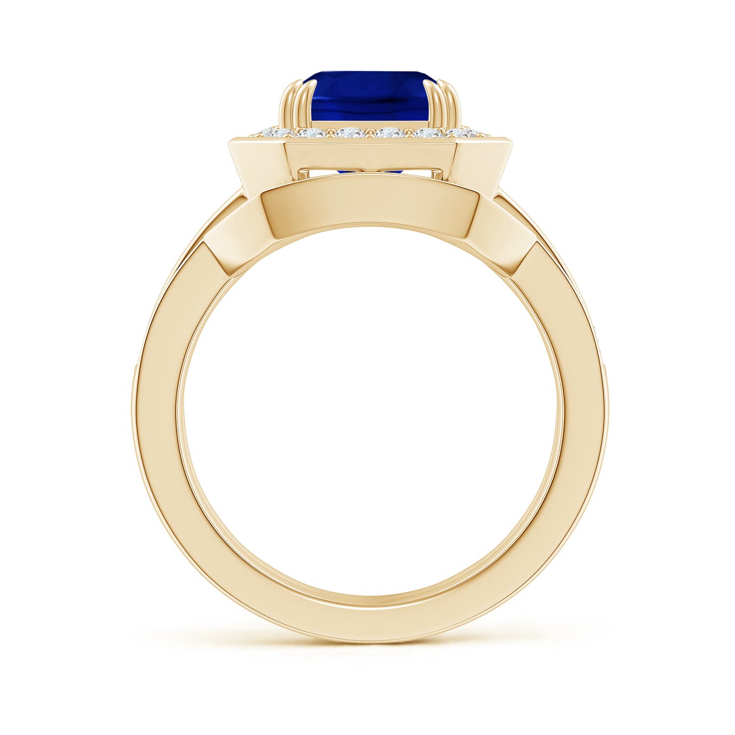 AAAA - Blue Sapphire / 4.14 CT / 14 KT Yellow Gold