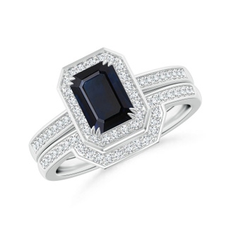 Emerald Cut A Blue Sapphire