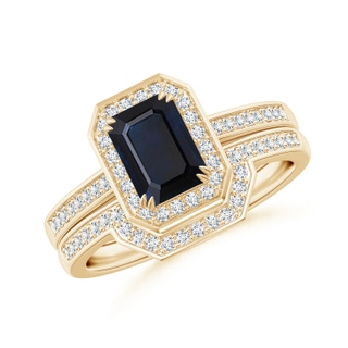 Emerald Cut A Blue Sapphire