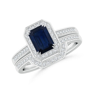 Emerald Cut AA Blue Sapphire