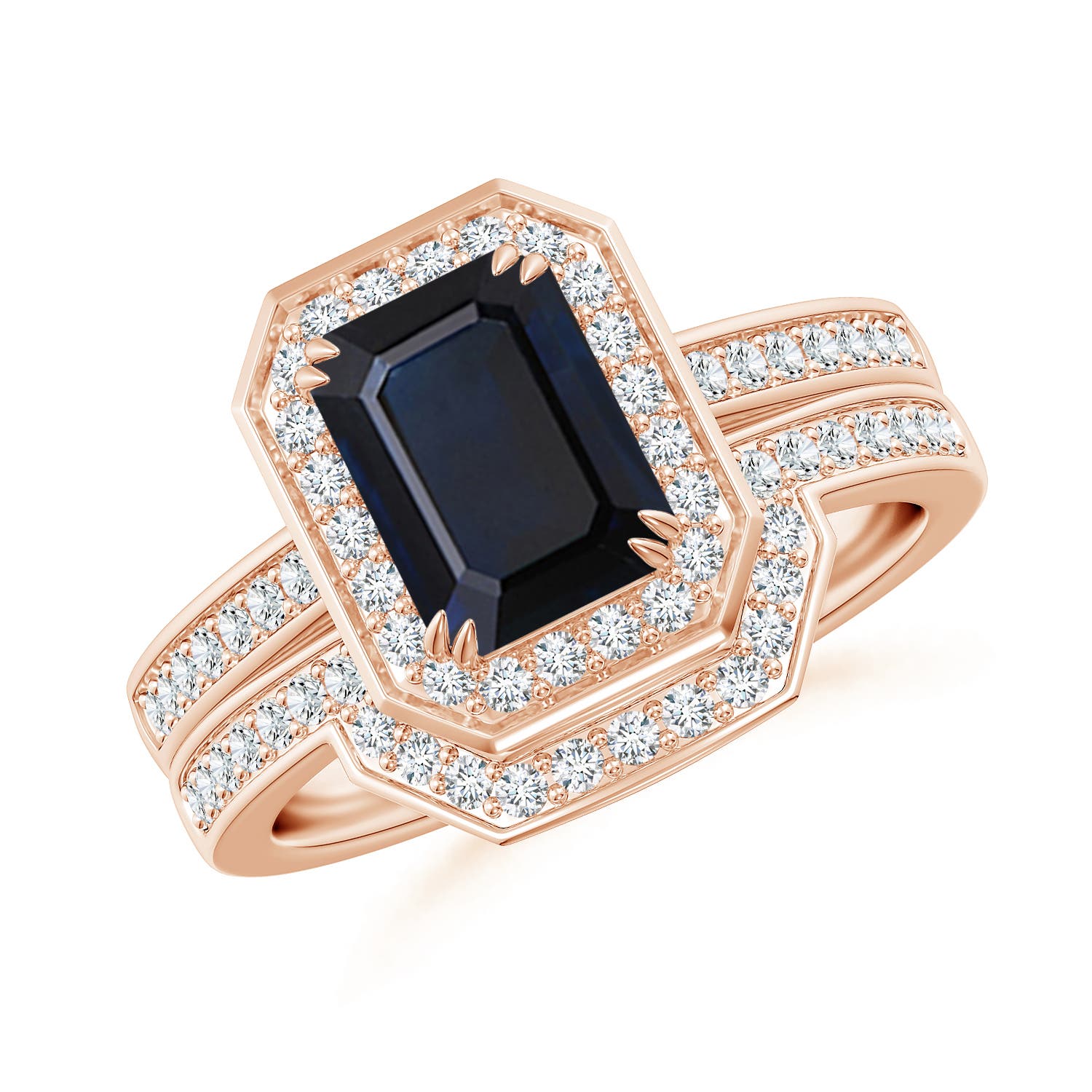 A - Blue Sapphire / 2.14 CT / 14 KT Rose Gold