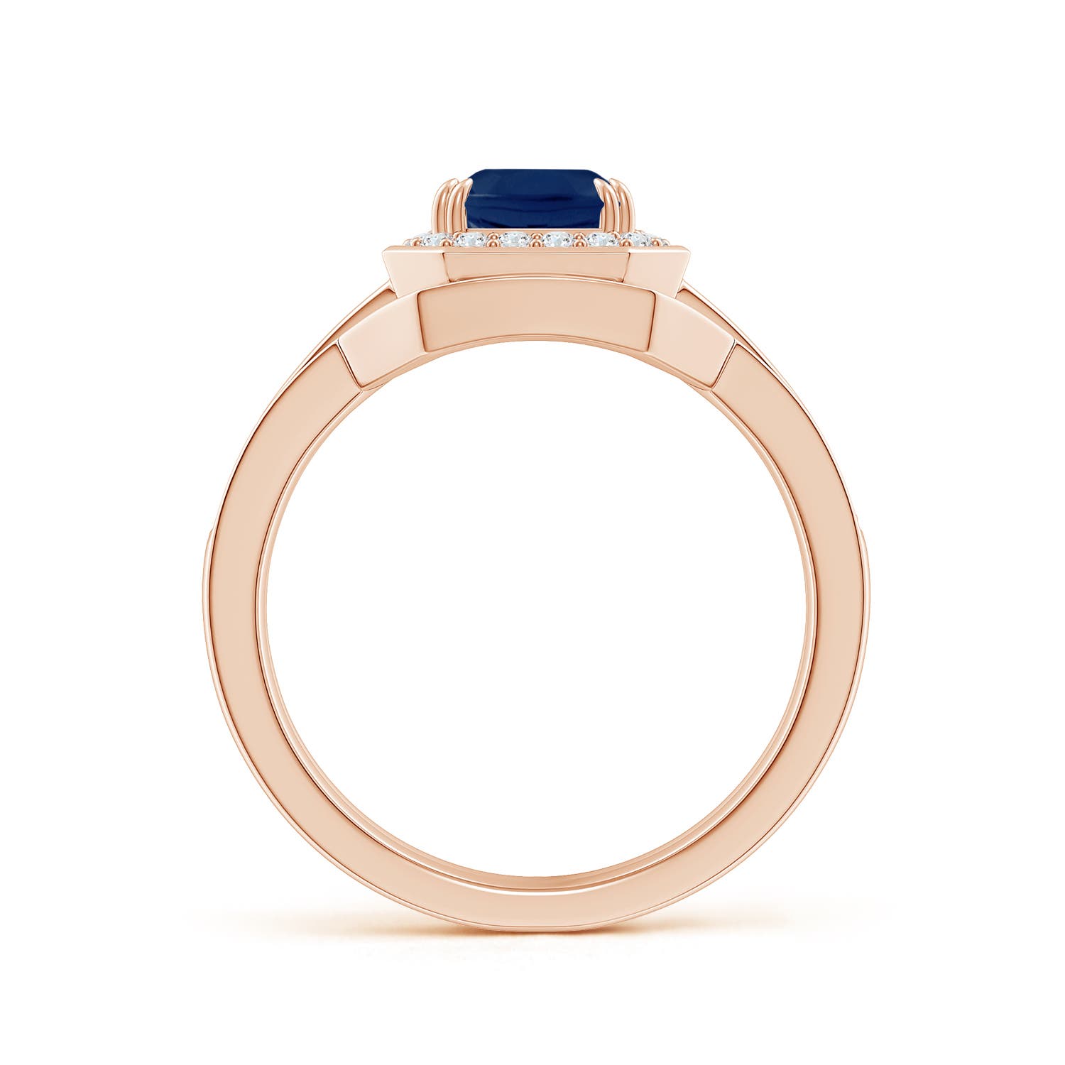 A - Blue Sapphire / 2.14 CT / 14 KT Rose Gold