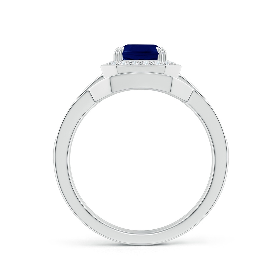 8x6mm AA Emerald-Cut Sapphire Bridal Set with Diamond Accents in White Gold side 199