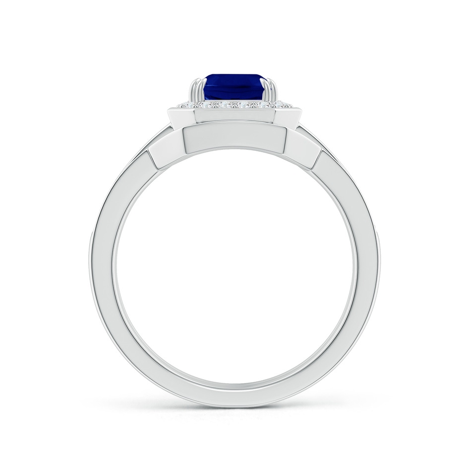 8x6mm AAA Emerald-Cut Sapphire Bridal Set with Diamond Accents in White Gold side 199