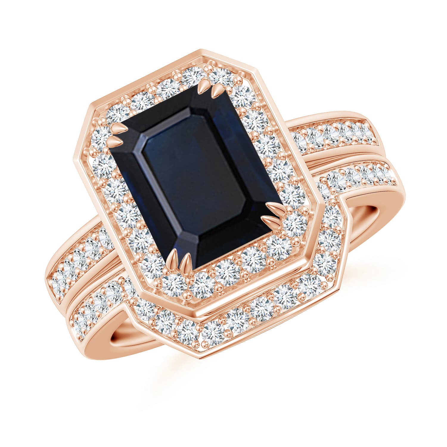 A - Blue Sapphire / 2.99 CT / 14 KT Rose Gold