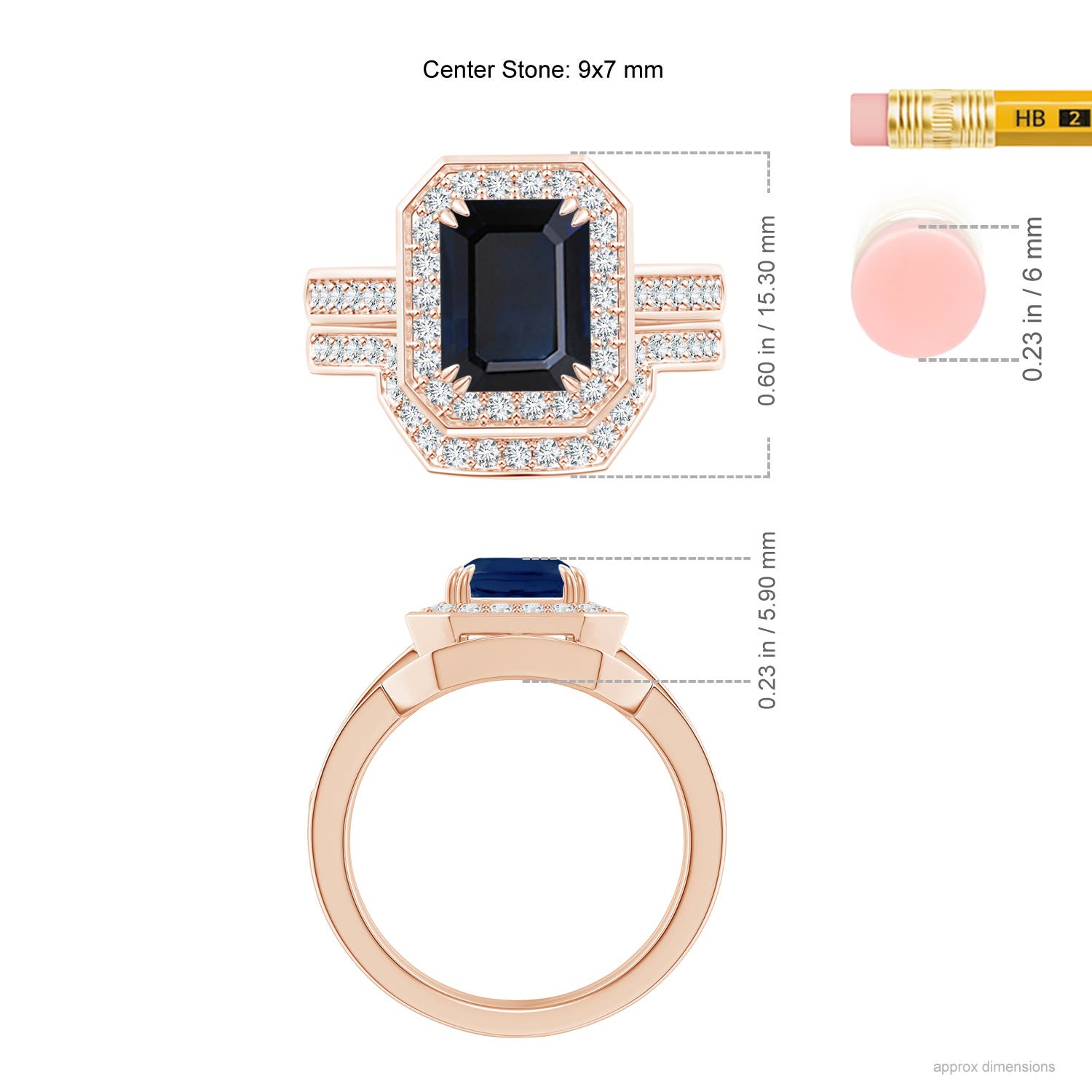 A - Blue Sapphire / 2.99 CT / 14 KT Rose Gold