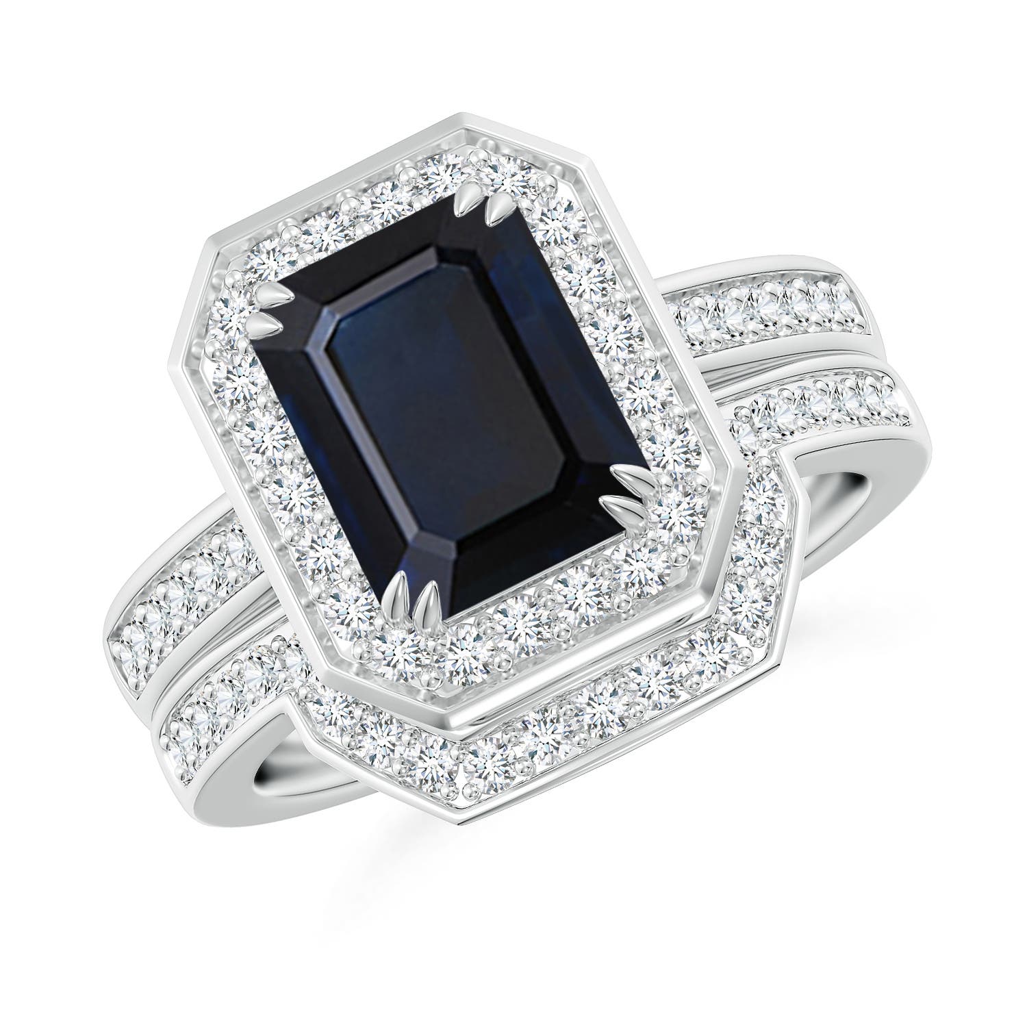 A - Blue Sapphire / 2.99 CT / 14 KT White Gold