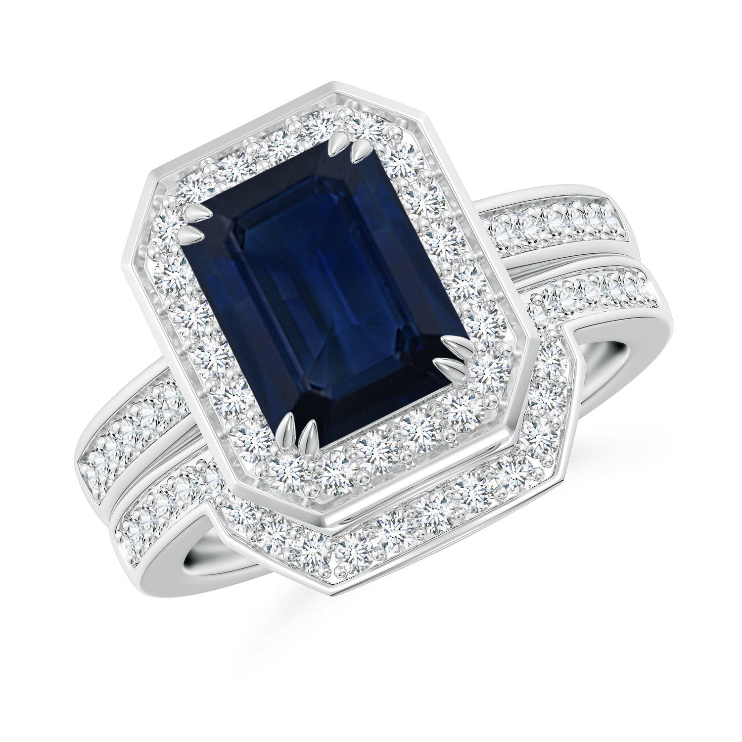 AA - Blue Sapphire / 2.99 CT / 14 KT White Gold