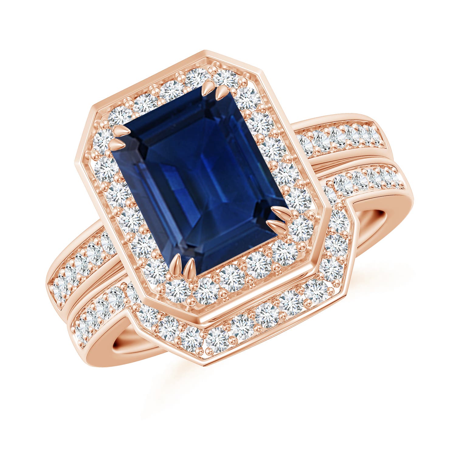 AAA - Blue Sapphire / 2.99 CT / 14 KT Rose Gold