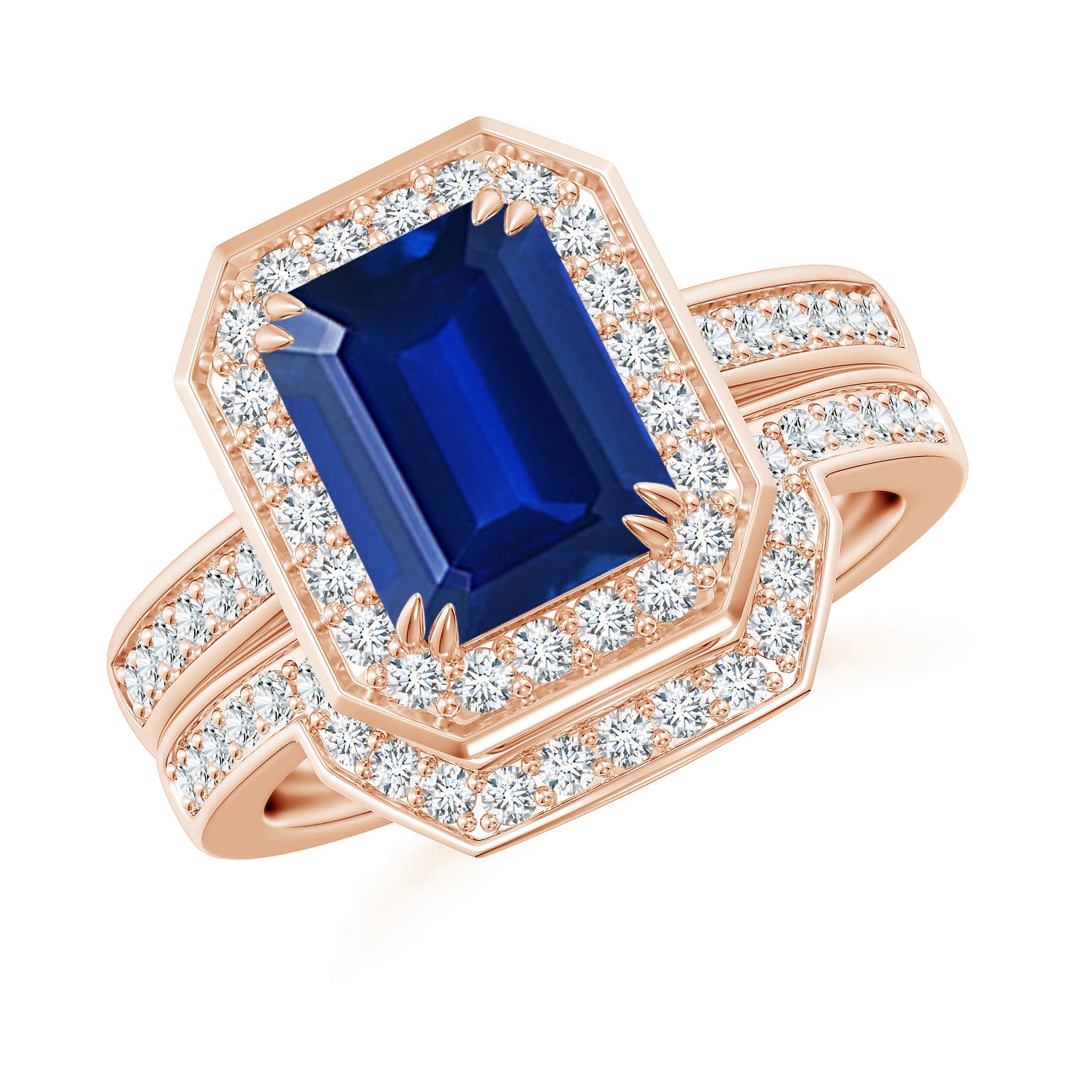 AAAA - Blue Sapphire / 2.99 CT / 14 KT Rose Gold