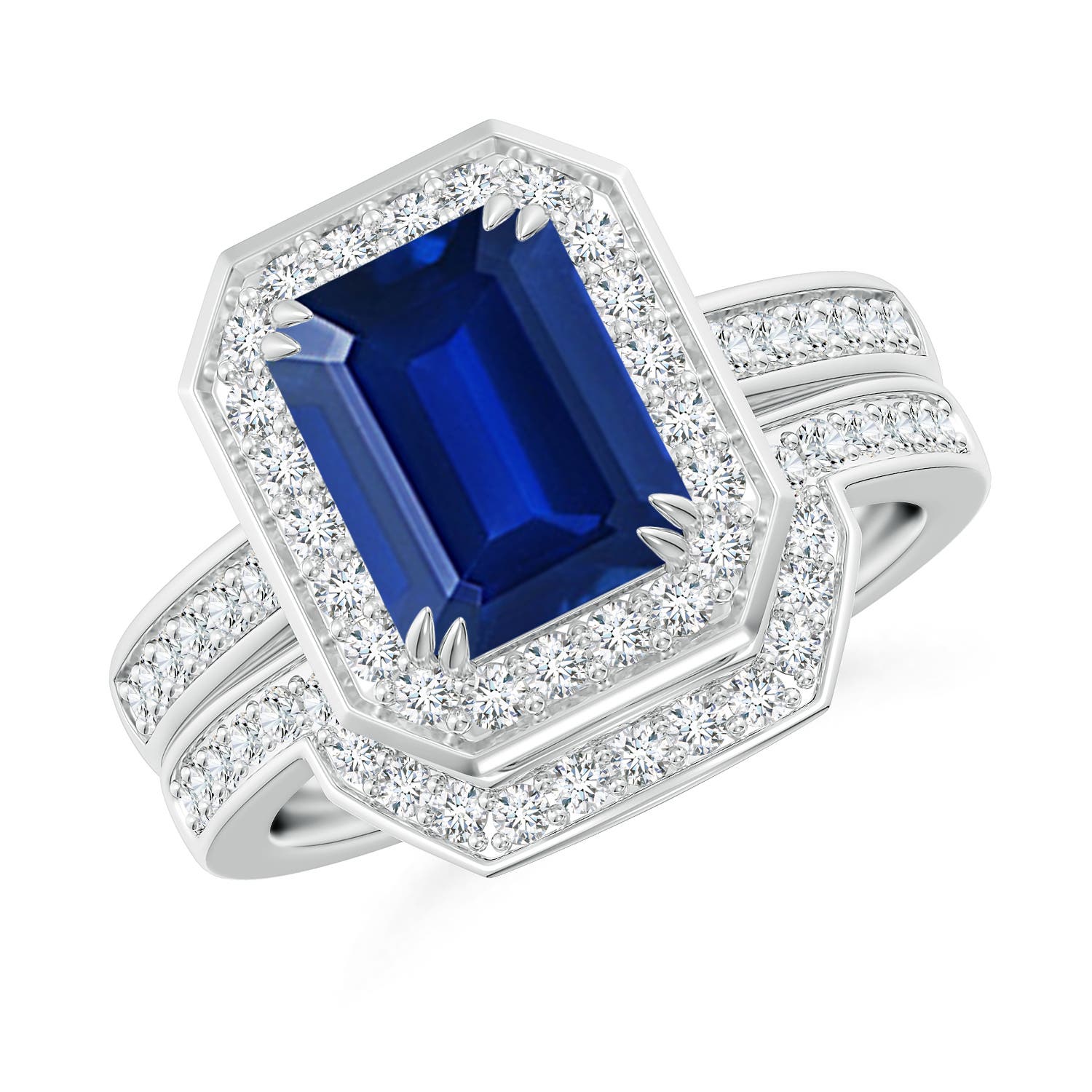 AAAA - Blue Sapphire / 2.99 CT / 14 KT White Gold